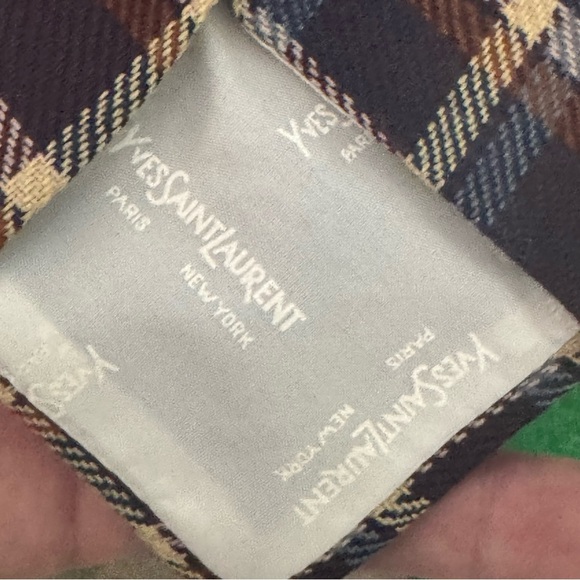 Yves Saint Laurent Black and Brown Silk Tie - Picture 4 of 6